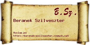 Beranek Szilveszter névjegykártya