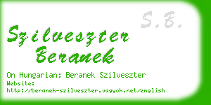 szilveszter beranek business card